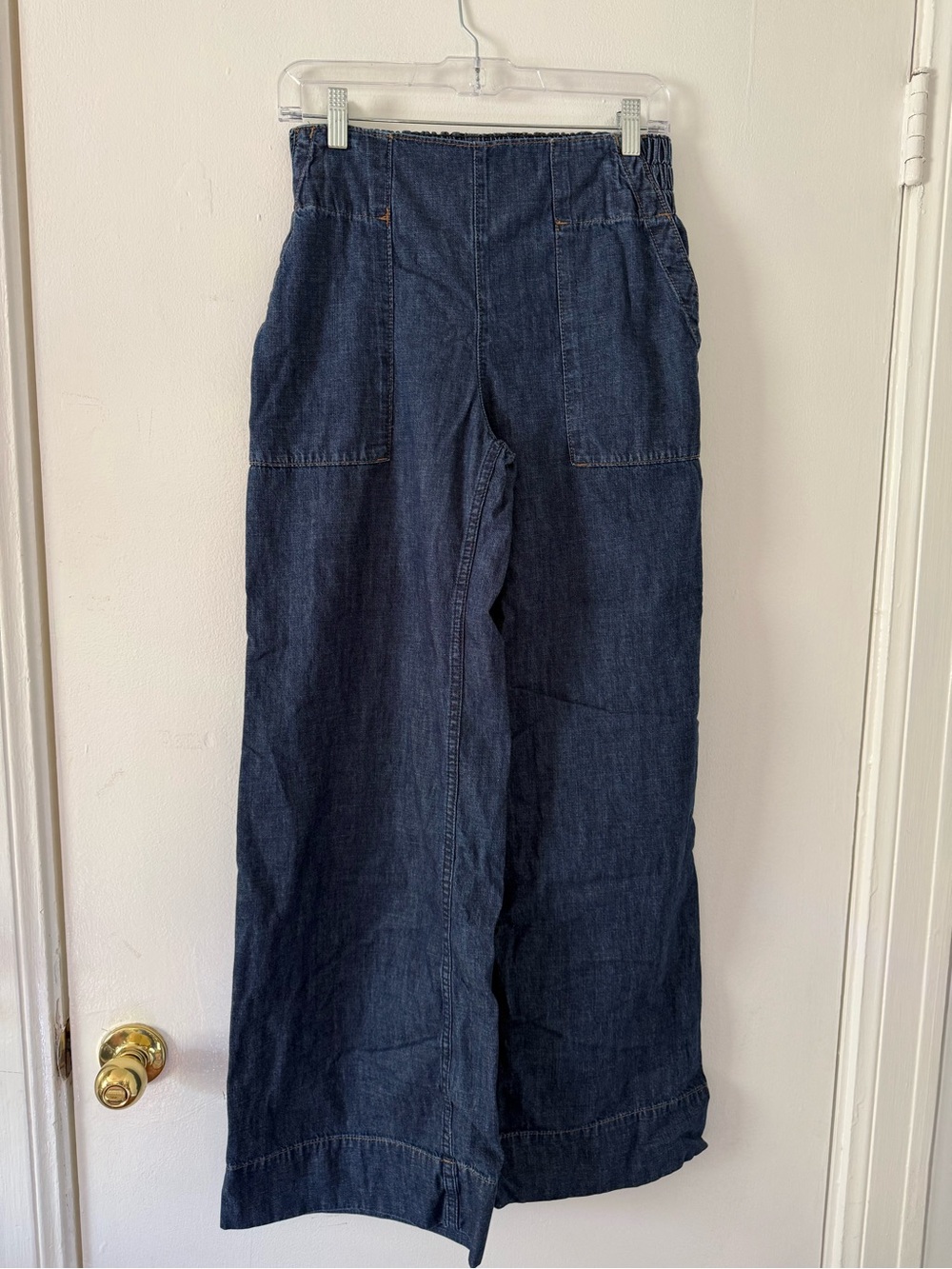 Free People We The Free Breezy Denim Pull-On Jeans. size XS, cobalt - Picture 4 of 8